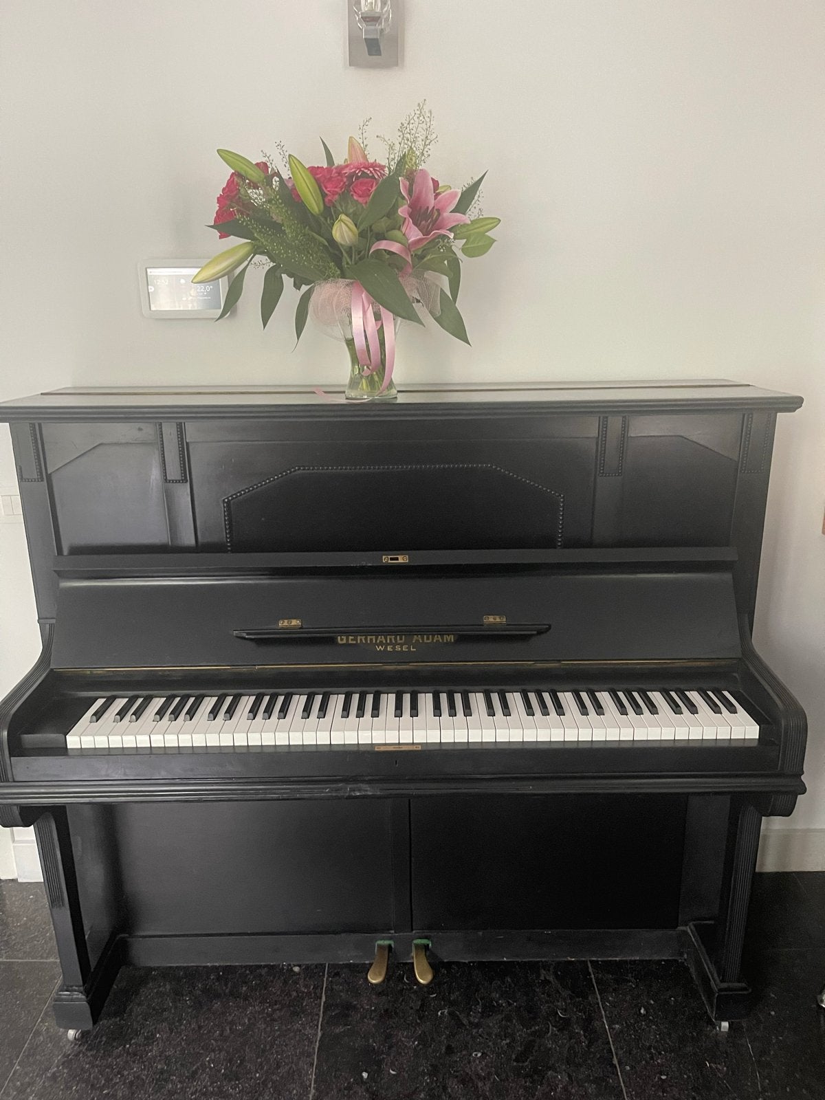 Antieke Gerhard Adam Wesel Staande Piano - Bouwjaar 1915, Ophalen, Gebruikt, Zwart, Piano