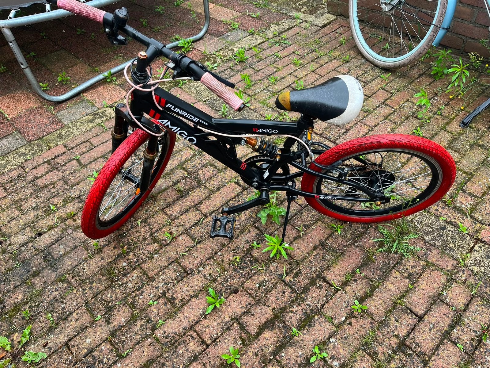 Amigo Funride kinderfiets 20 inch - zwart/rood, Ophalen of Verzenden, Gebruikt, Velgrem, 16 tot 20 inch