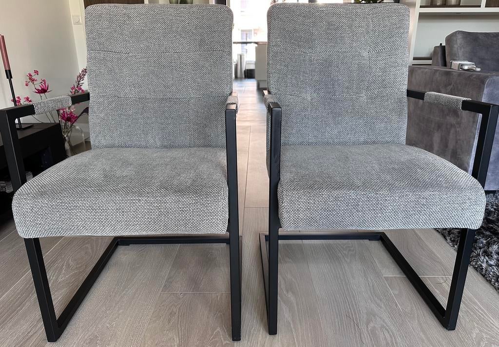 Eetkamerstoelen, Ophalen, Gebruikt, Grijs, Twee