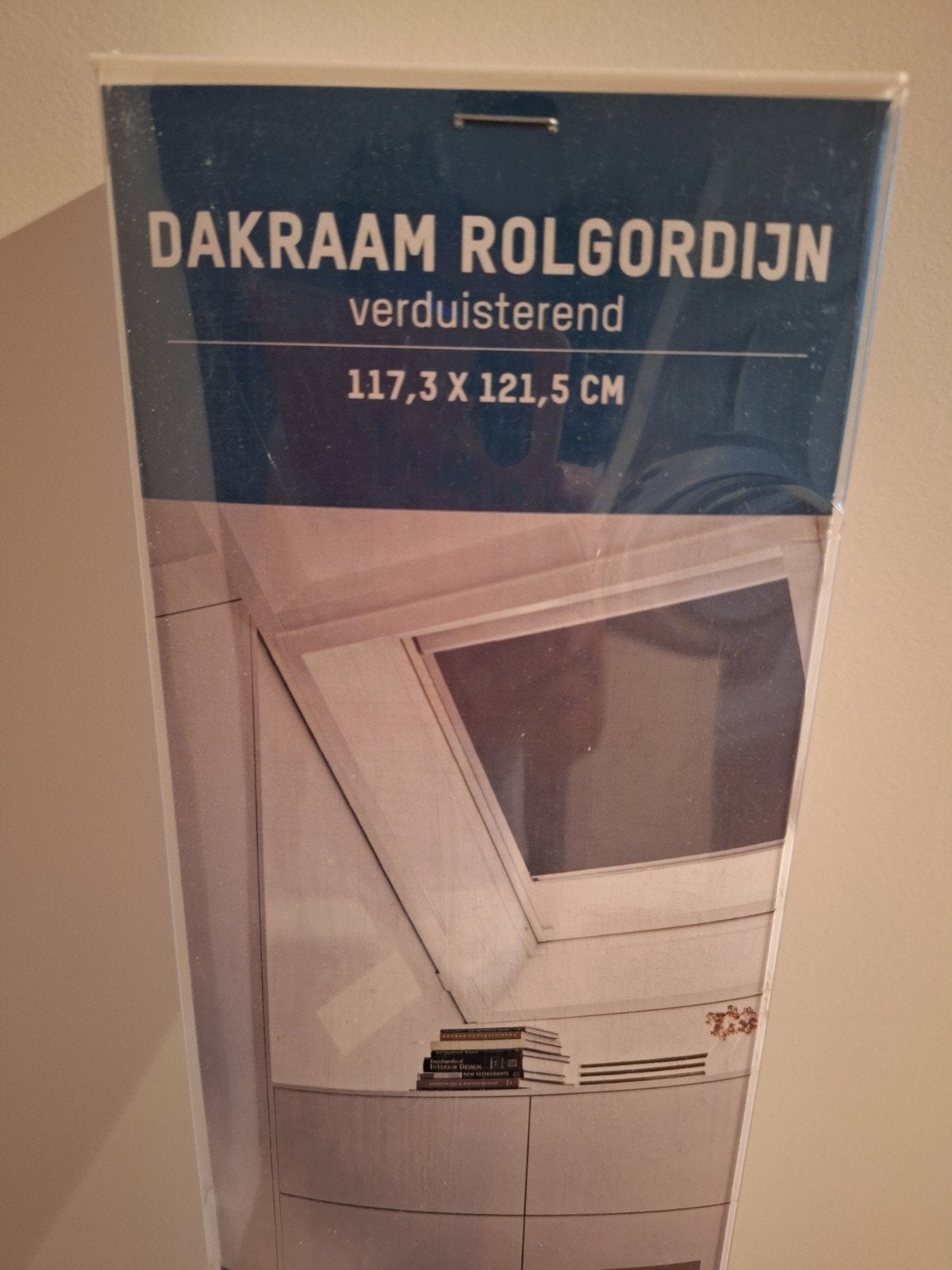 NIEUW verduisterend dakraam rolgordijn grijs 117,3 x 121,5, Ophalen, Nieuw, Rolgordijn, Grijs