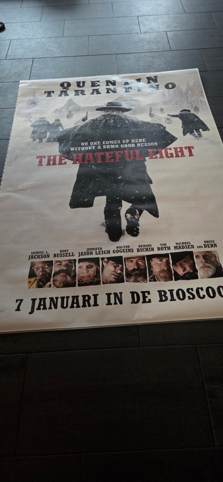 The Hateful Eight Filmposter - Quentin Tarantino, Deurposter of groter, Ophalen of Verzenden, Film en Tv, Rechthoekig Staand