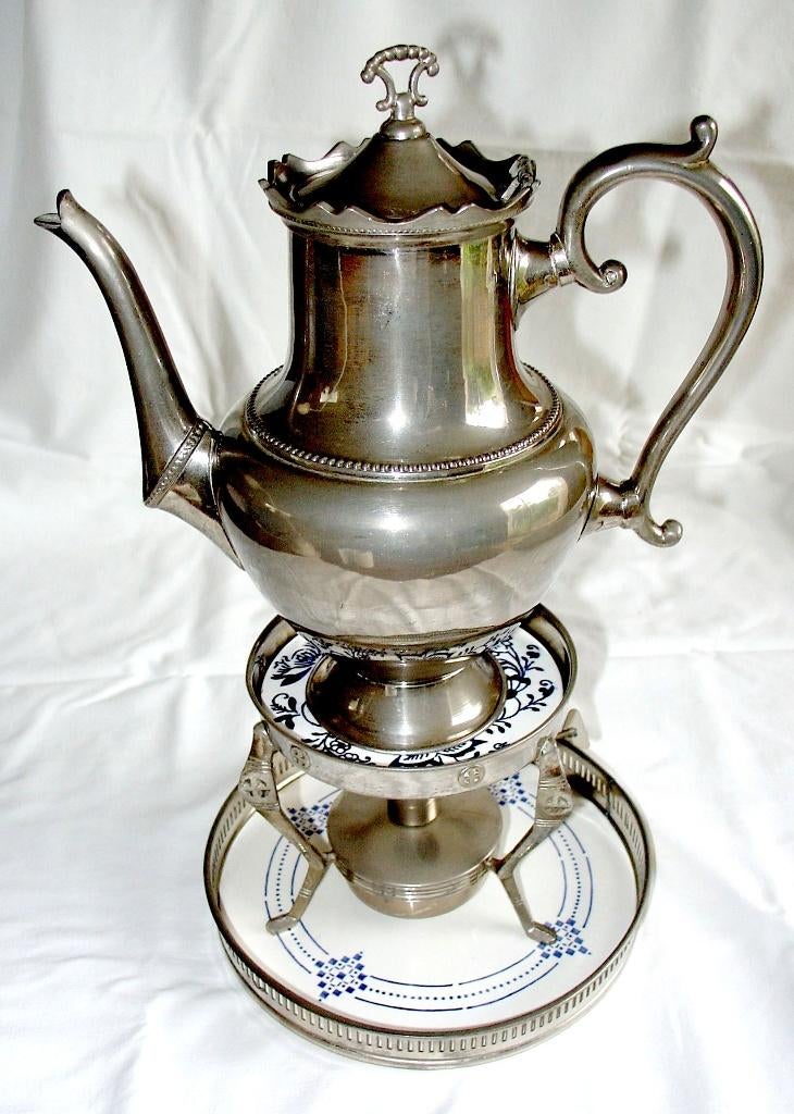 Compleet antiek Jugendstil Theestel op Komfoor – ca. 1900, Ophalen of Verzenden