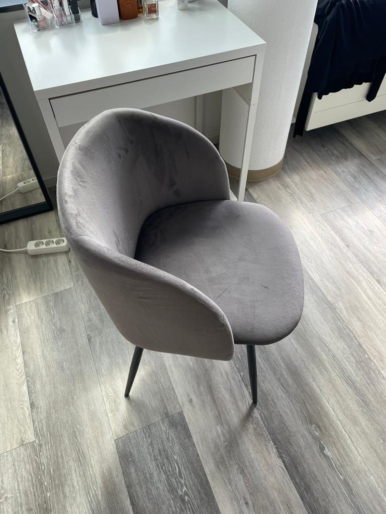 Grey velvet chair Sostrene Grene, Ophalen, Zo goed als nieuw, 75 tot 100 cm, 50 tot 75 cm
