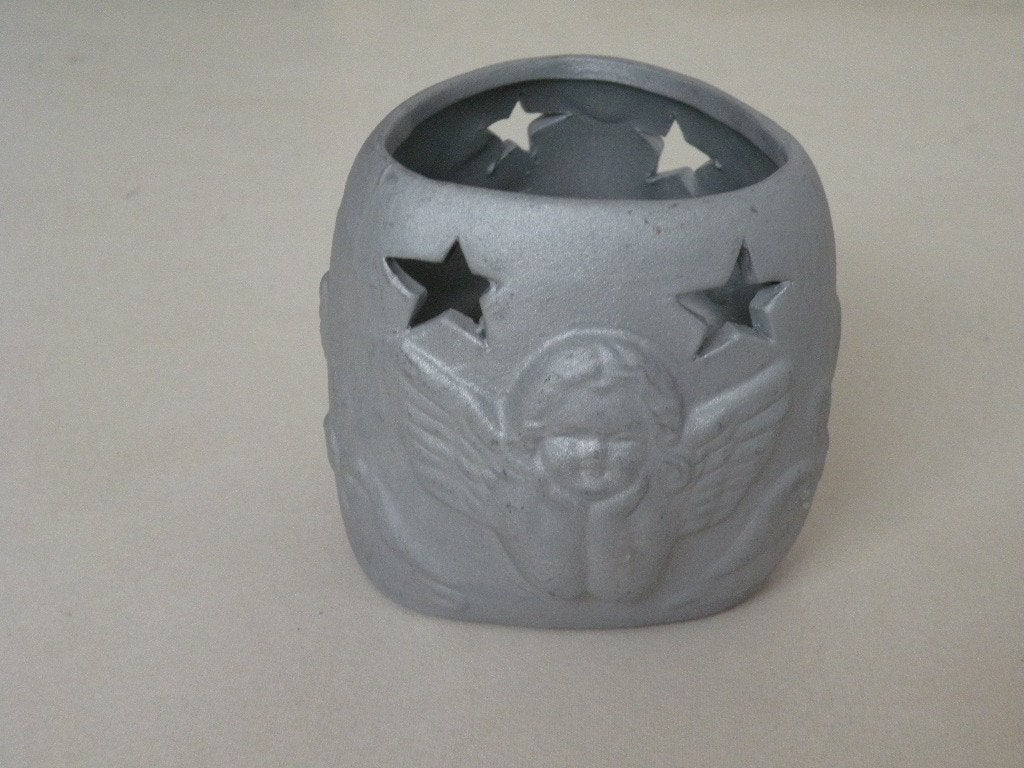 Waxinelichtje engel, zilverkleurig., Diversen, Kerst, Ophalen of Verzenden, Zo goed als nieuw