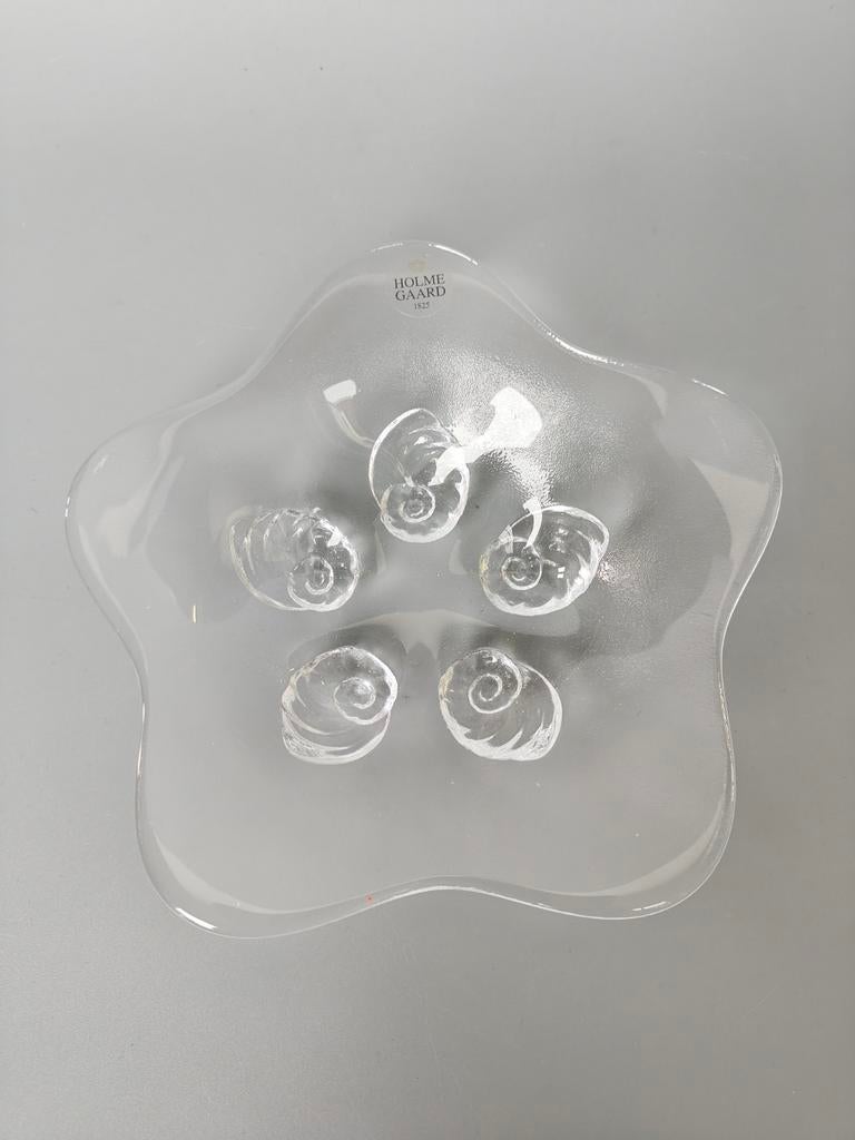 Holmegaard vintage design glas schaal schelpen origineel eti, Verzenden