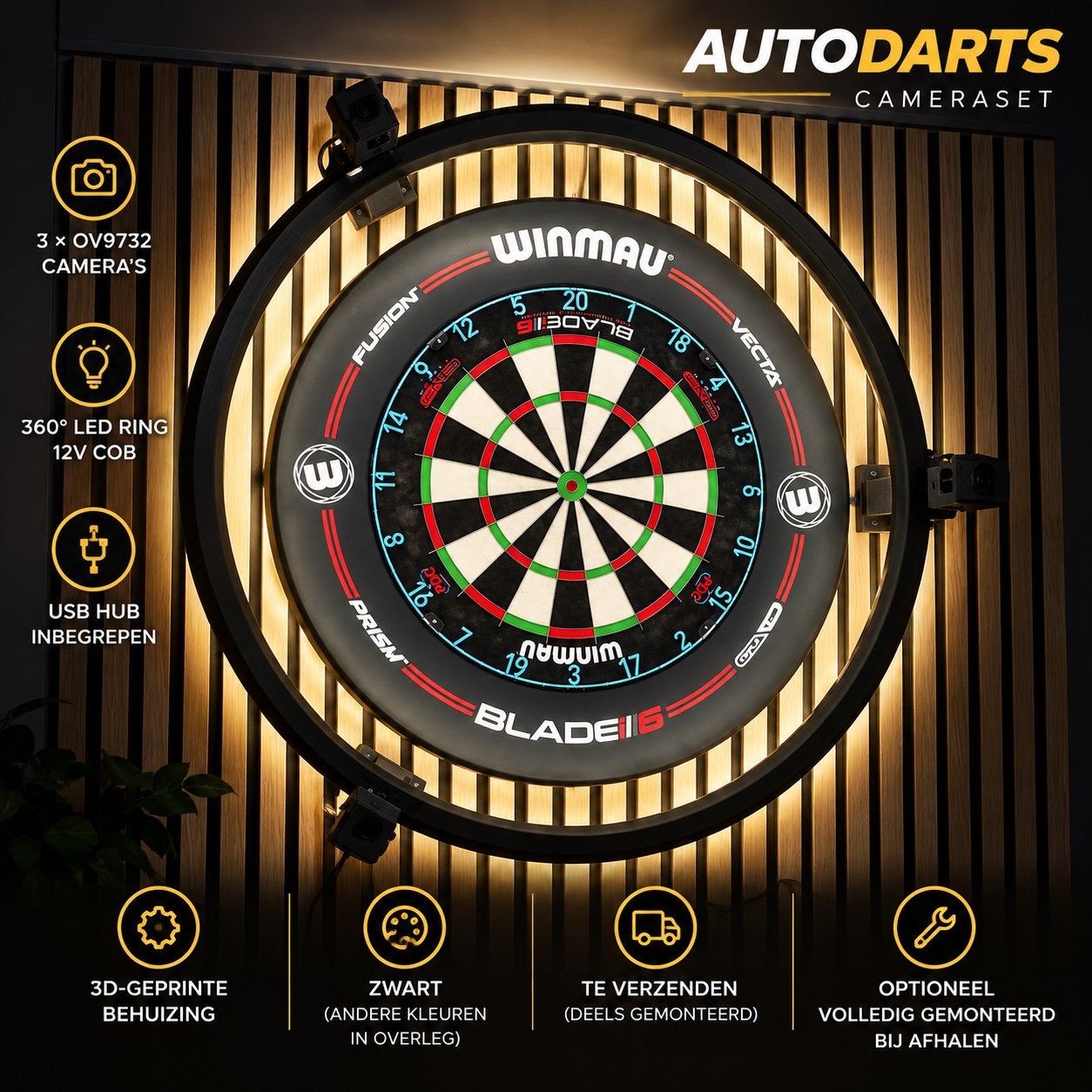 Autodarts Complete set (Incl. Camera’s en verlichting), Sport en Fitness, Ophalen of Verzenden, Nieuw, Dartbord