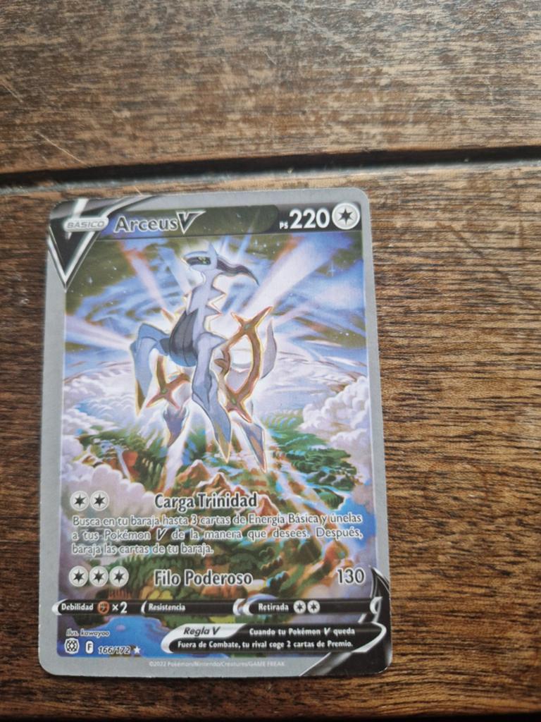 Pokémon Kaart Arceus V (Spaans) - Zo goed als nieuw, Ophalen of Verzenden, Zo goed als nieuw, Losse kaart