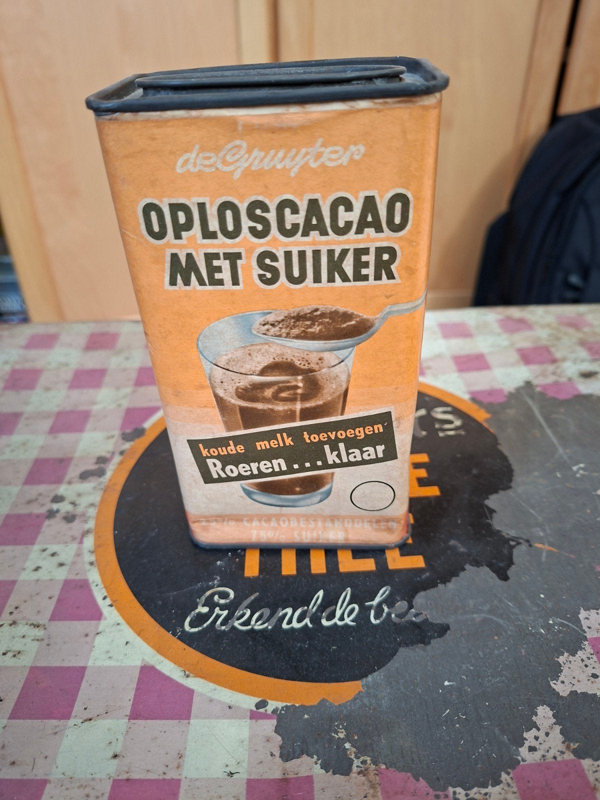 Vintage De Gruyter Oploscacao met Suiker blik, Ophalen, Gebruikt, Overige, Overige merken