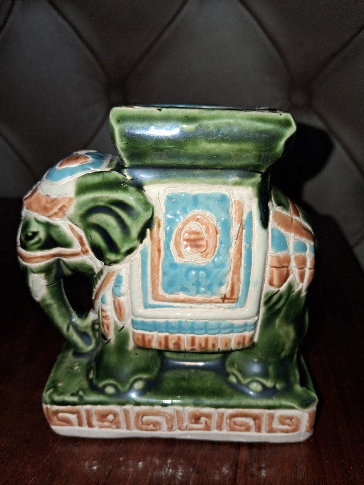 Vintage Keramische Olifant Decoratie - 12x12 cm, Ophalen