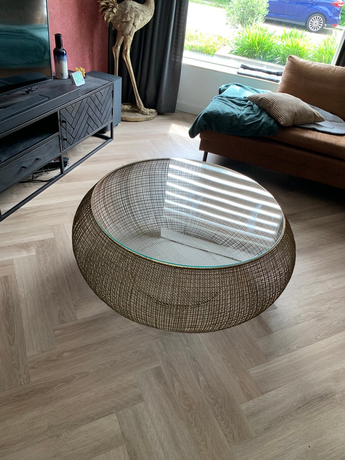 Kare Design Cesta Glazen Salontafel - 110 X 110cm., Huis en Inrichting, Tafels | Salontafels, Ophalen