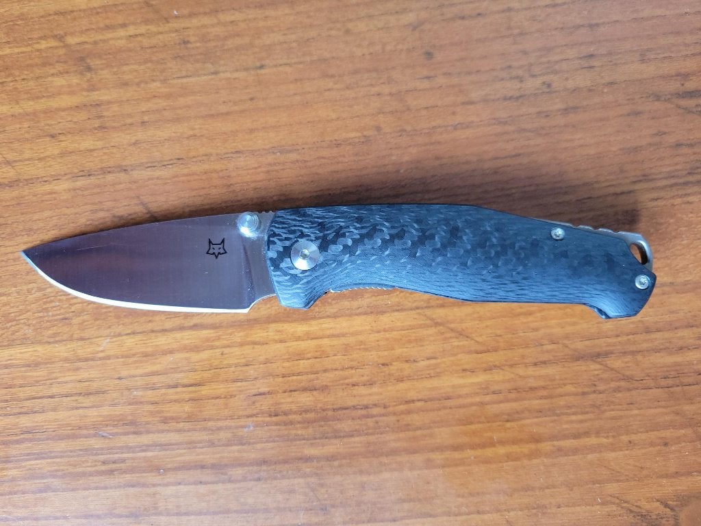 Fox FX-528 Carbon Fiber Elmax mes, Ophalen of Verzenden, Overige soorten, Overige gebieden, Mes of Dolk
