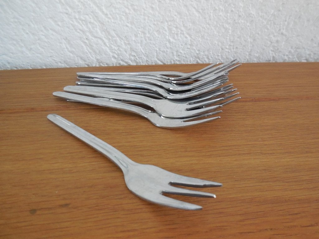 12 gebakvorkjes palermo inox, Ophalen, Gebaksvork, Bestekset, Zo goed als nieuw