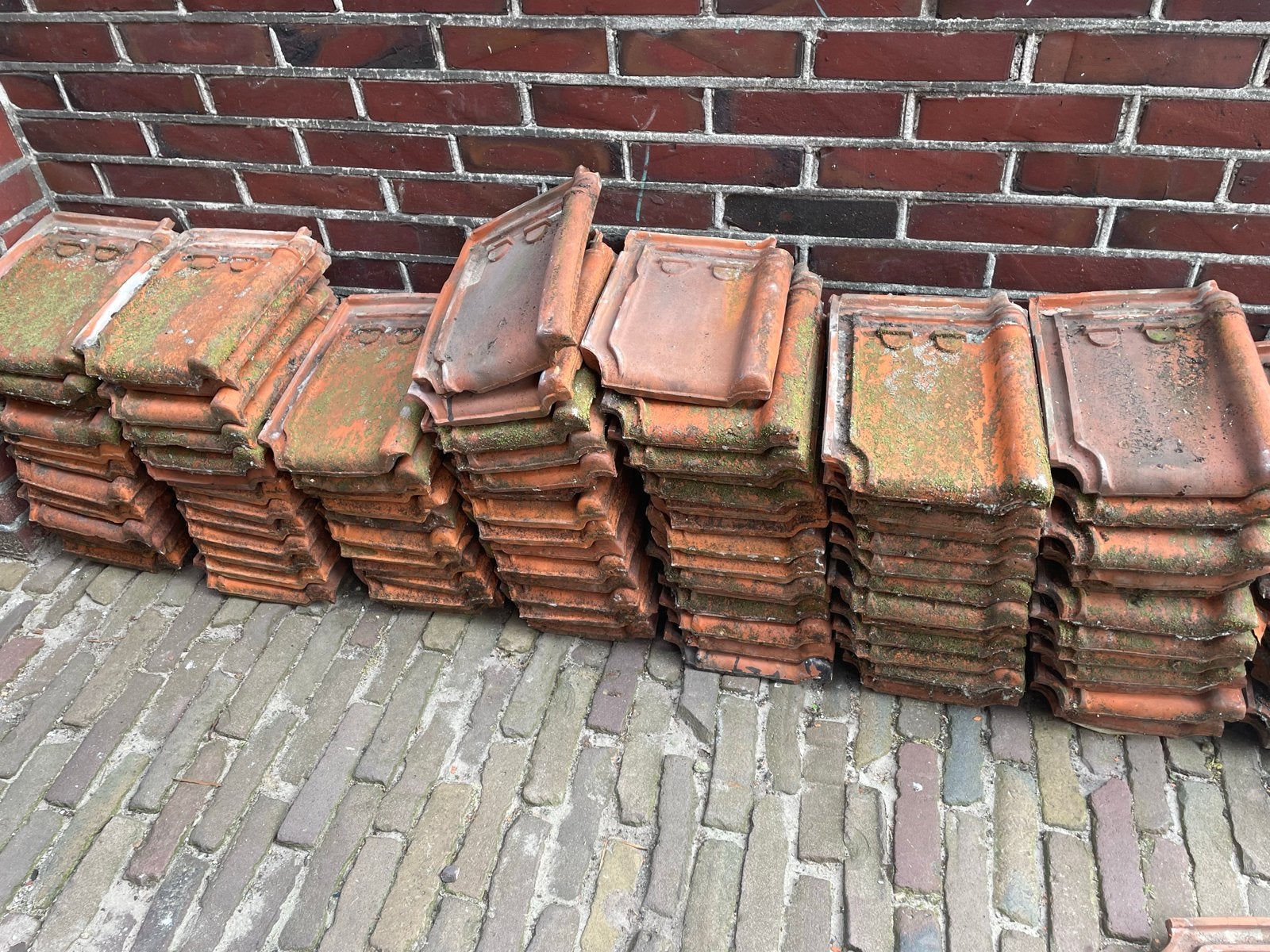 Tule du Nord dakpannen , jaren ‘30 , natuur rood, Doe-het-zelf en Verbouw, Ophalen, Gebruikt, Steen of Klei, 15 m² of meer