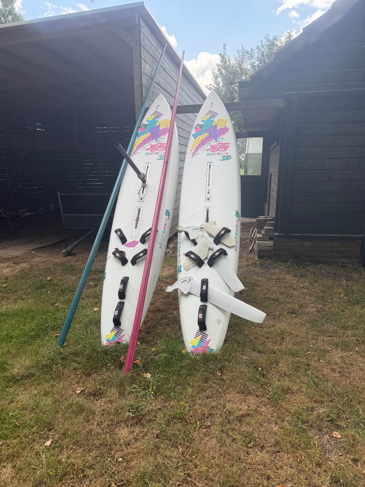 HiFly Superfun windsurfplank 3.25m 2sst, Watersport en Boten, Windsurfen, Gebruikt, 300 cm of meer, Met vin(nen), Plank