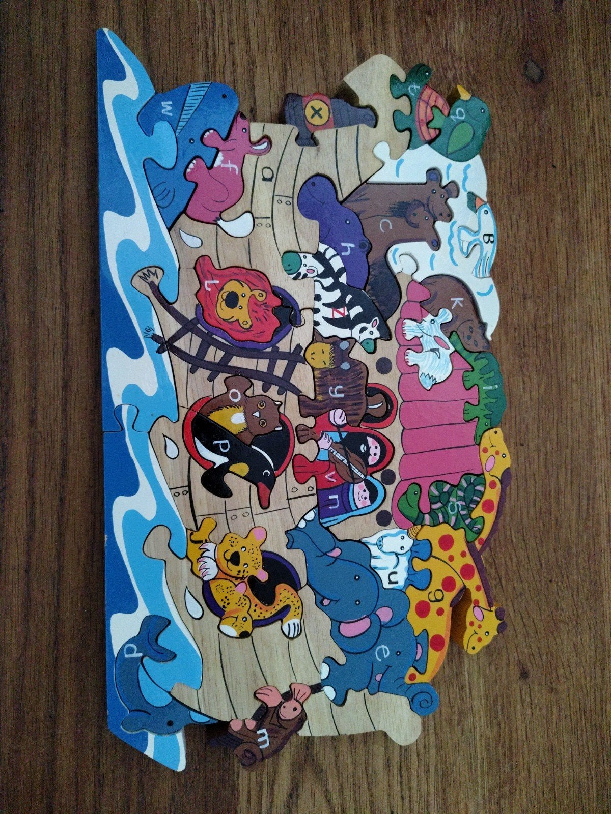 Houten Noah's Ark Dieren Puzzel, Gebruikt, 10 tot 50 stukjes, Ophalen of Verzenden, Van hout