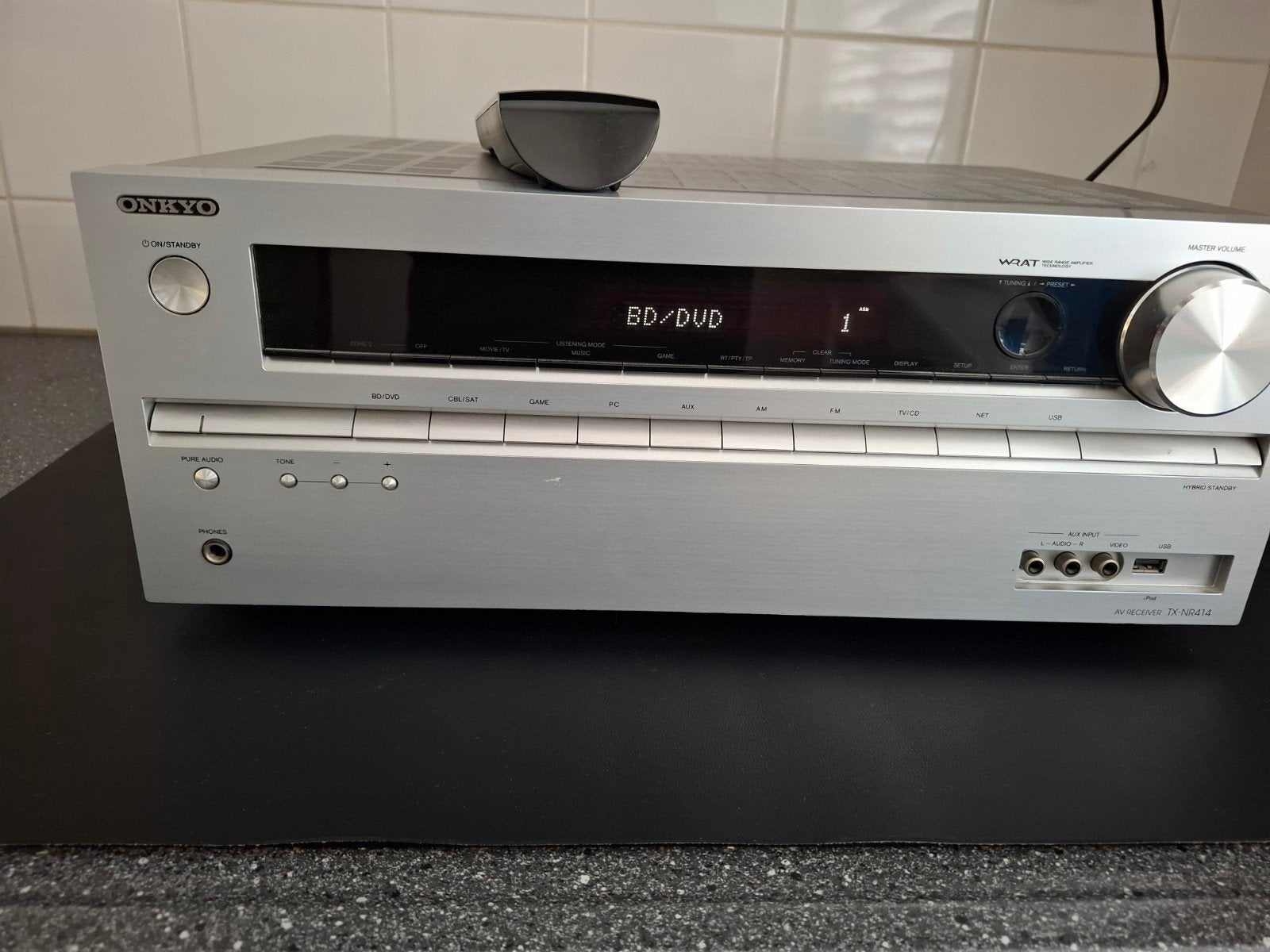 ONKYO TX-NR414 DOLBY DIGITAL RECEIVER +INTERNET RADIO, Ophalen, Gebruikt, 120 watt of meer, Onkyo