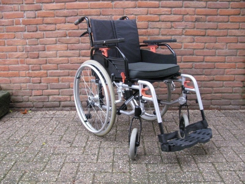 Excel G-modulair aluminium rolstoel 44cm Met massieve banden, Ophalen, Inklapbaar, Zo goed als nieuw, Duwrolstoel