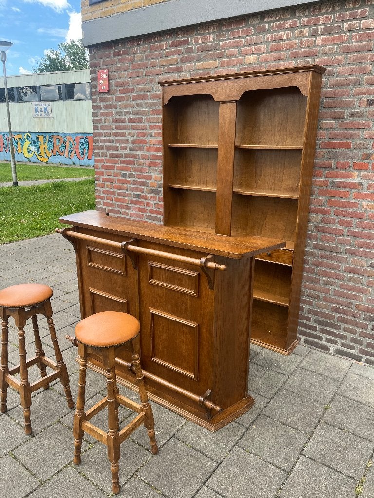Engelse bar toog cafe huisbar Heiniken barkrukken manecave, Huis en Inrichting, Ophalen, Zo goed als nieuw, Inclusief barstoelen