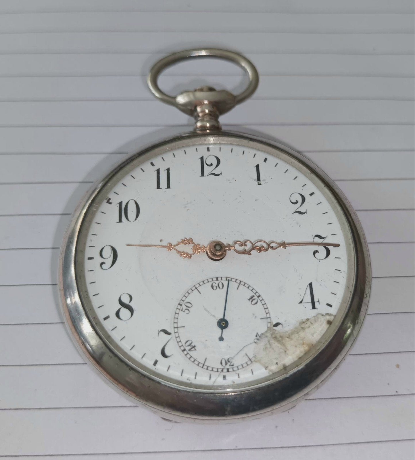 Antiek Junghans zilveren zakhorloge 0.800, Ophalen of Verzenden, Zilver