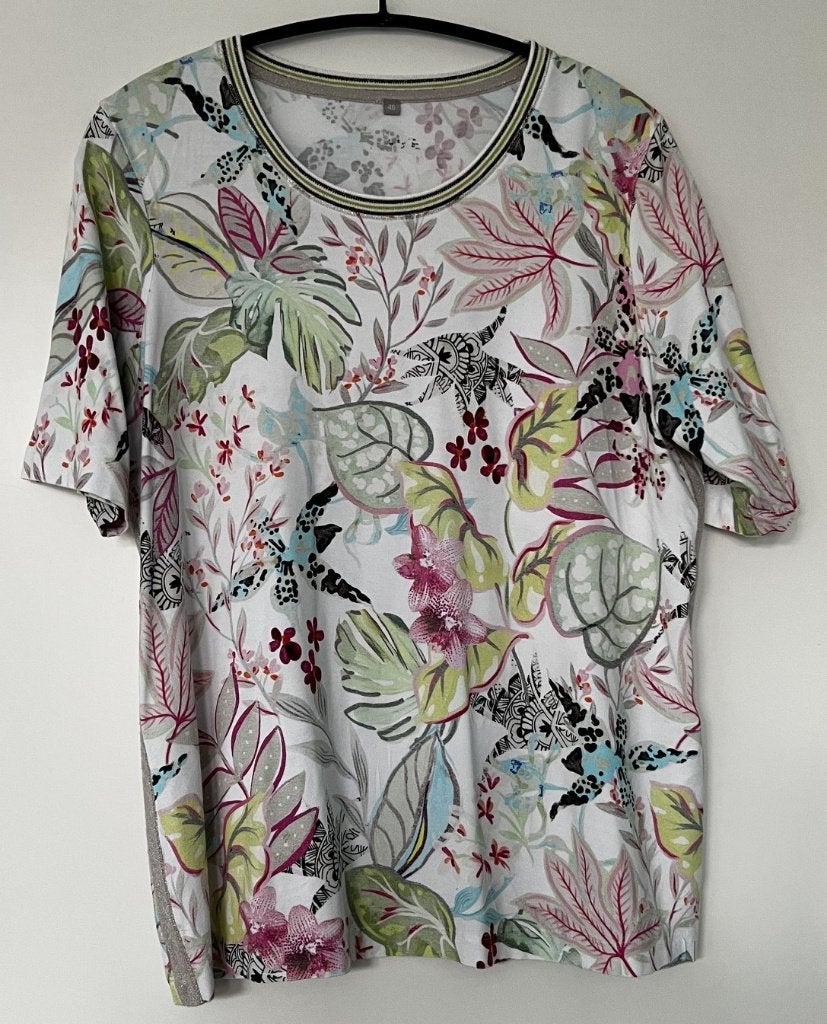 Rabe shirt maat 46 ecru met kleurrijke bloemenprint, Rabe, Overige kleuren, Zo goed als nieuw, Shirt of Top