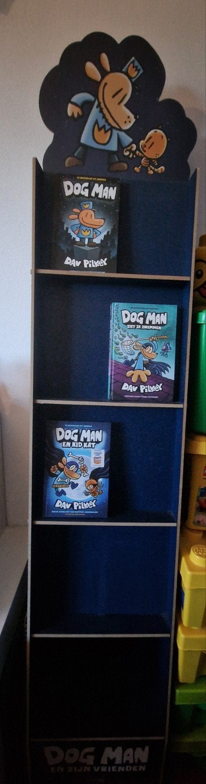 Dog Man Boekenrek met 3 boeken van Dav Pilkey, Ophalen, Zo goed als nieuw, Dav Pilkey, Fictie