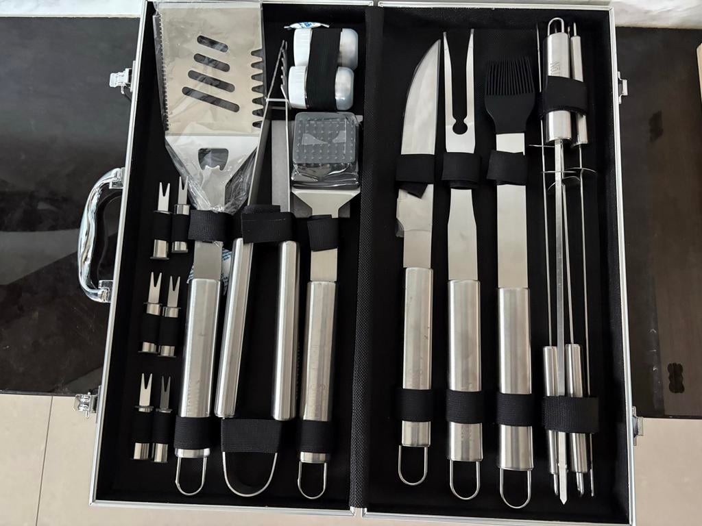 Nieuw. BBQ Gereedschap Set in Aluminium Koffer - 20-delig, Ophalen of Verzenden, Nieuw