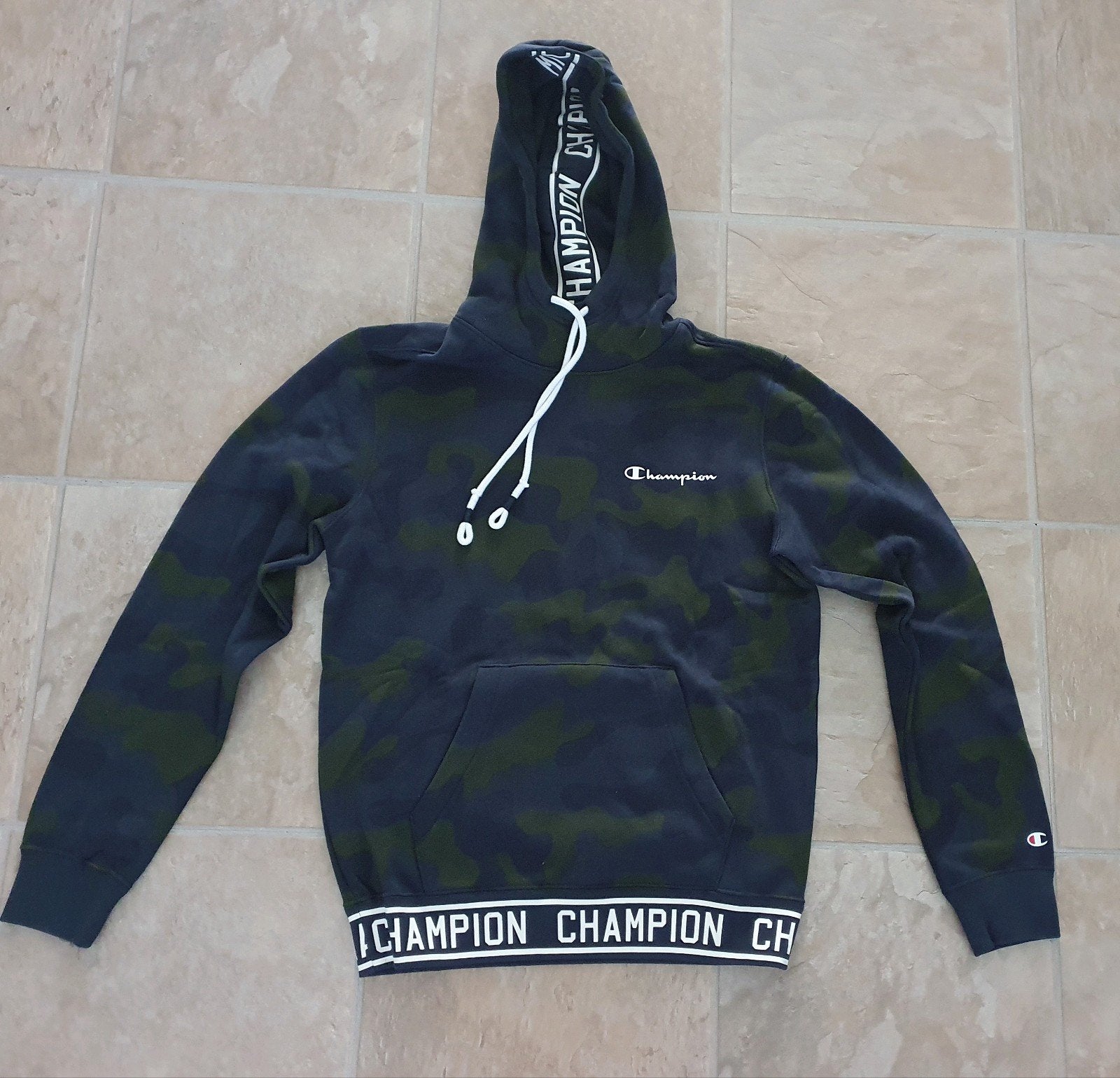 Nieuwe Champion hoodie camouflage maat S blauw groen, Blauw, Champion, Nieuw, Ophalen of Verzenden