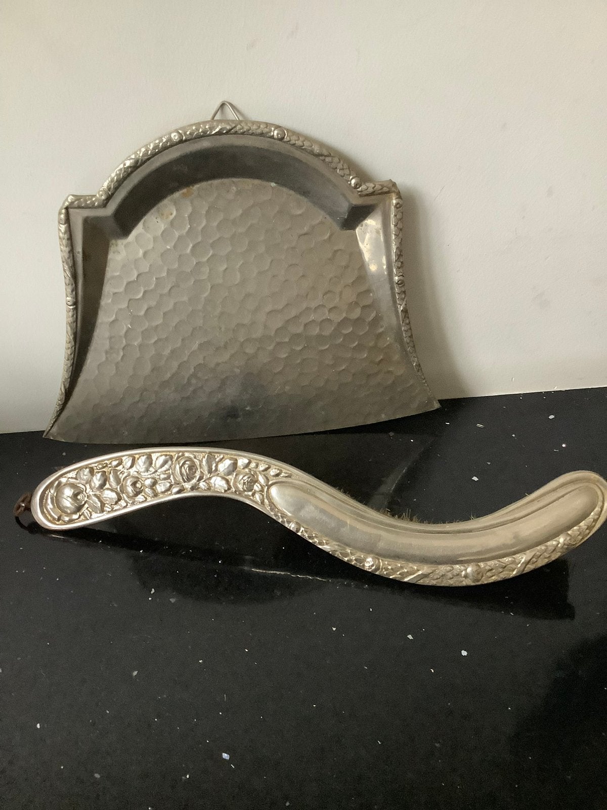 Brocante tafelvegertje met blik, Ophalen of Verzenden