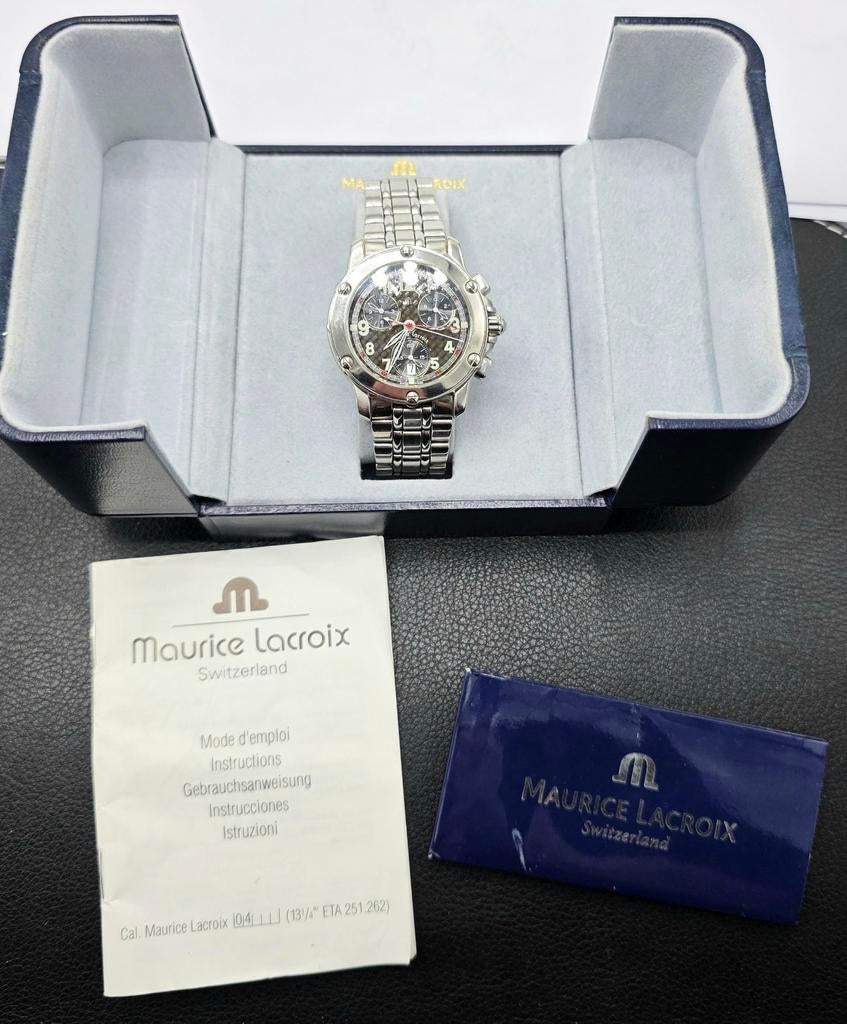 Maurice Lacroix Chronograph Heren Horloge in originele doos, Overige merken, ., Ophalen of Verzenden, Zo goed als nieuw