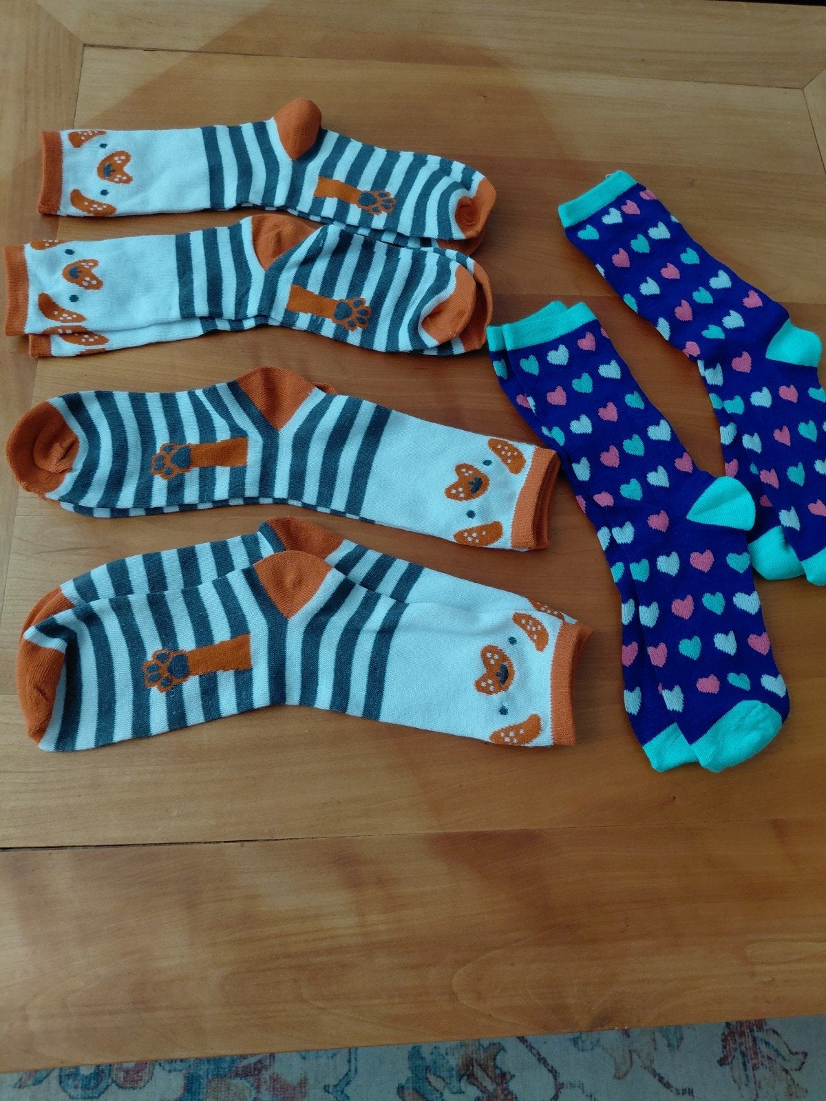 Leuke sokken met honden en hartjes 6 paar.NIEUW., Sokken en Kniesokken, Overige kleuren, Nieuw, Overige maten