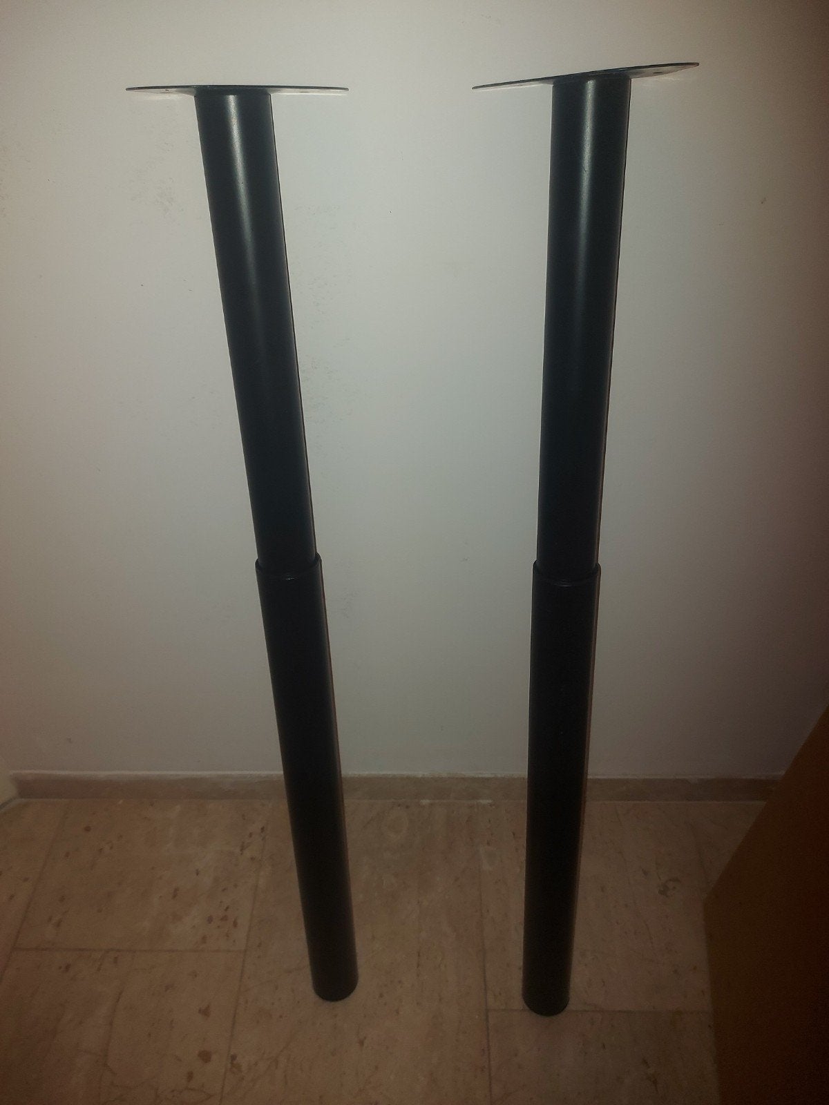 2 verstelbare tafelpoten Hornbach (70-110 cm), Huis en Inrichting, Tafelonderdelen, Ophalen, Tafelpoot, Gebruikt, Metaal