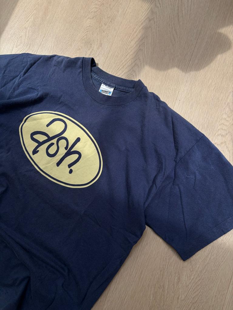 Vintage 90s single stitch ash punk band navy shirt, Ophalen of Verzenden, Maat 56/58 (XL)