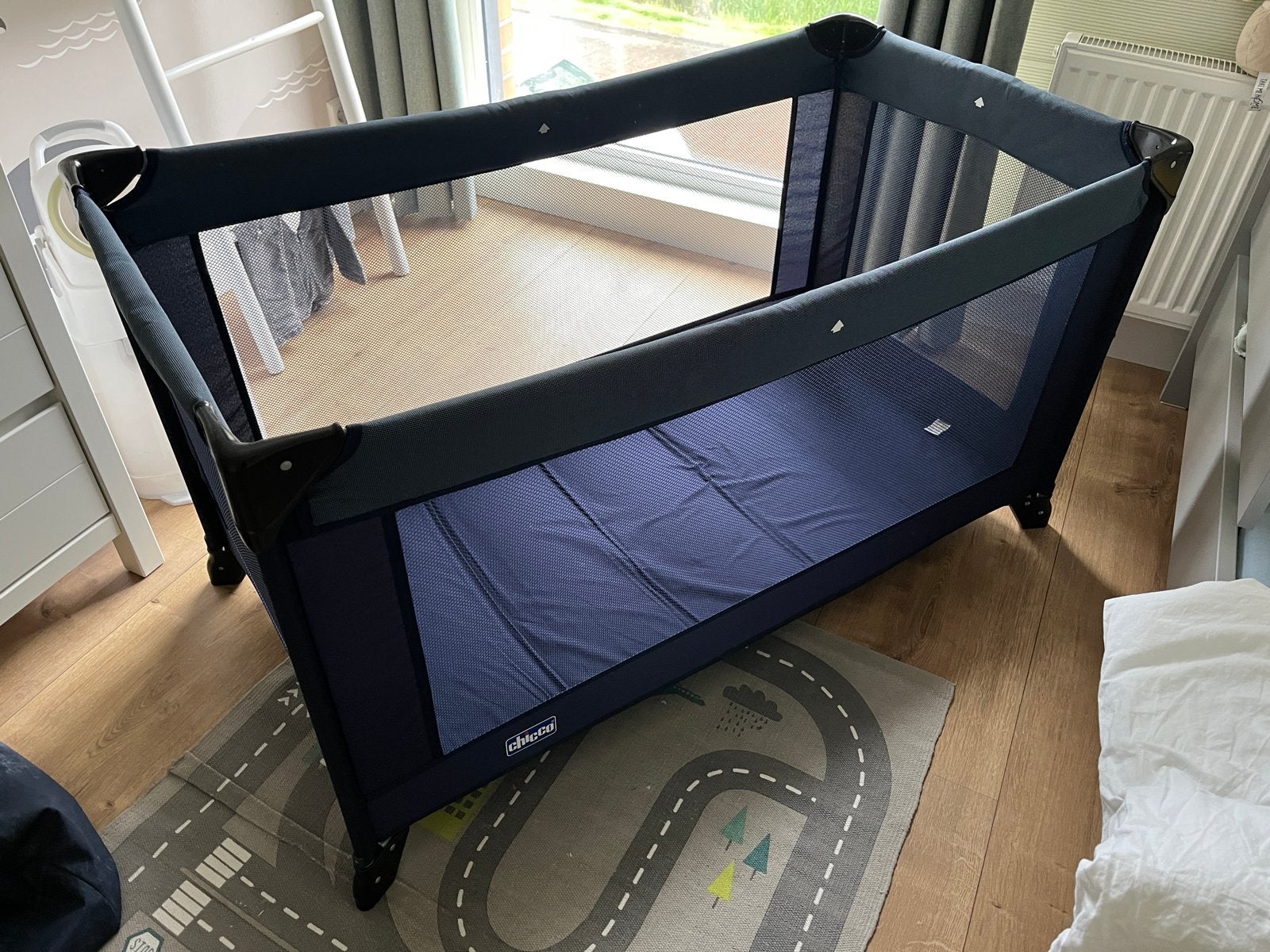 Chicco Campingbedje Blauw - Handig Reisbedje voor Baby's, Kinderen en Baby's, Ophalen, Gebruikt, Reisbedje