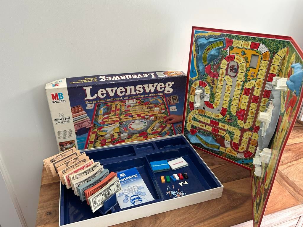 Levensweg bordspel - Klassiek familiespel, Hobby en Vrije tijd, Gezelschapsspellen | Bordspellen, Drie of vier spelers, Ophalen of Verzenden