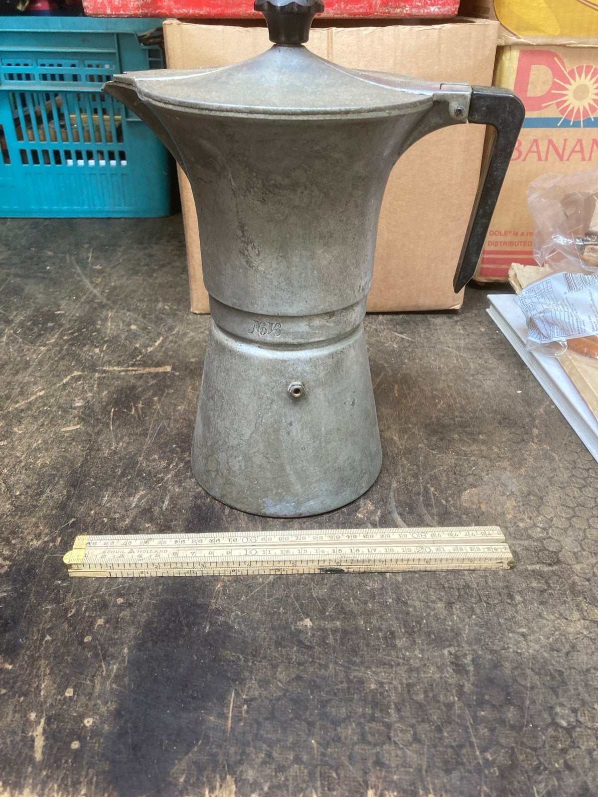 Vintage Aluminium Koffiepot - Moka Express Stijl, Ophalen of Verzenden