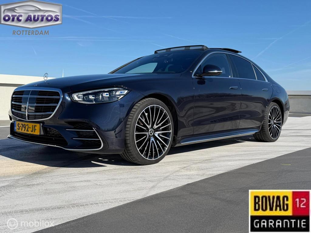 Mercedes S-klasse 580 e AMG Line Panoramaschuifdak-Dealer on, Auto's, 12 maanden, Achterwielaandrijving, Gebruikt, Blauw