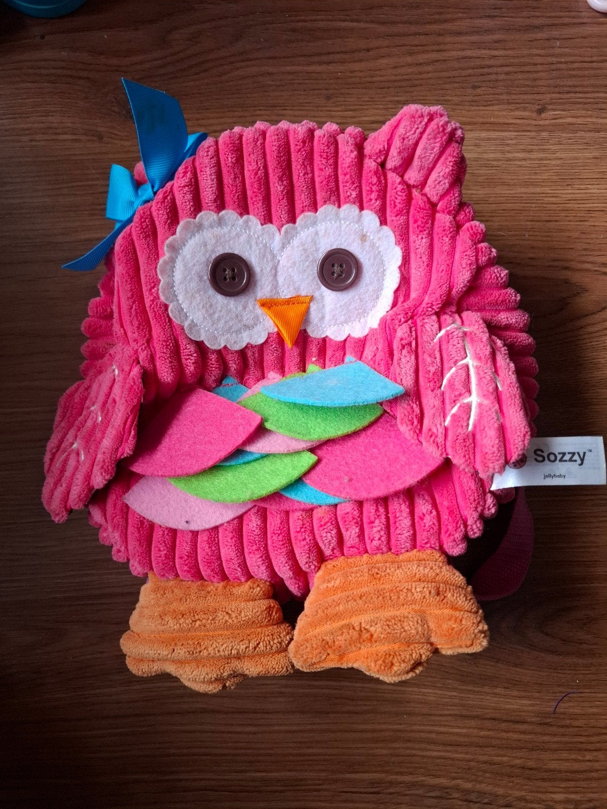 Roze uil knuffel rugzakje van Sozzy Jellybaby, Overige merken, Overige karakters, Overige typen, Ophalen of Verzenden