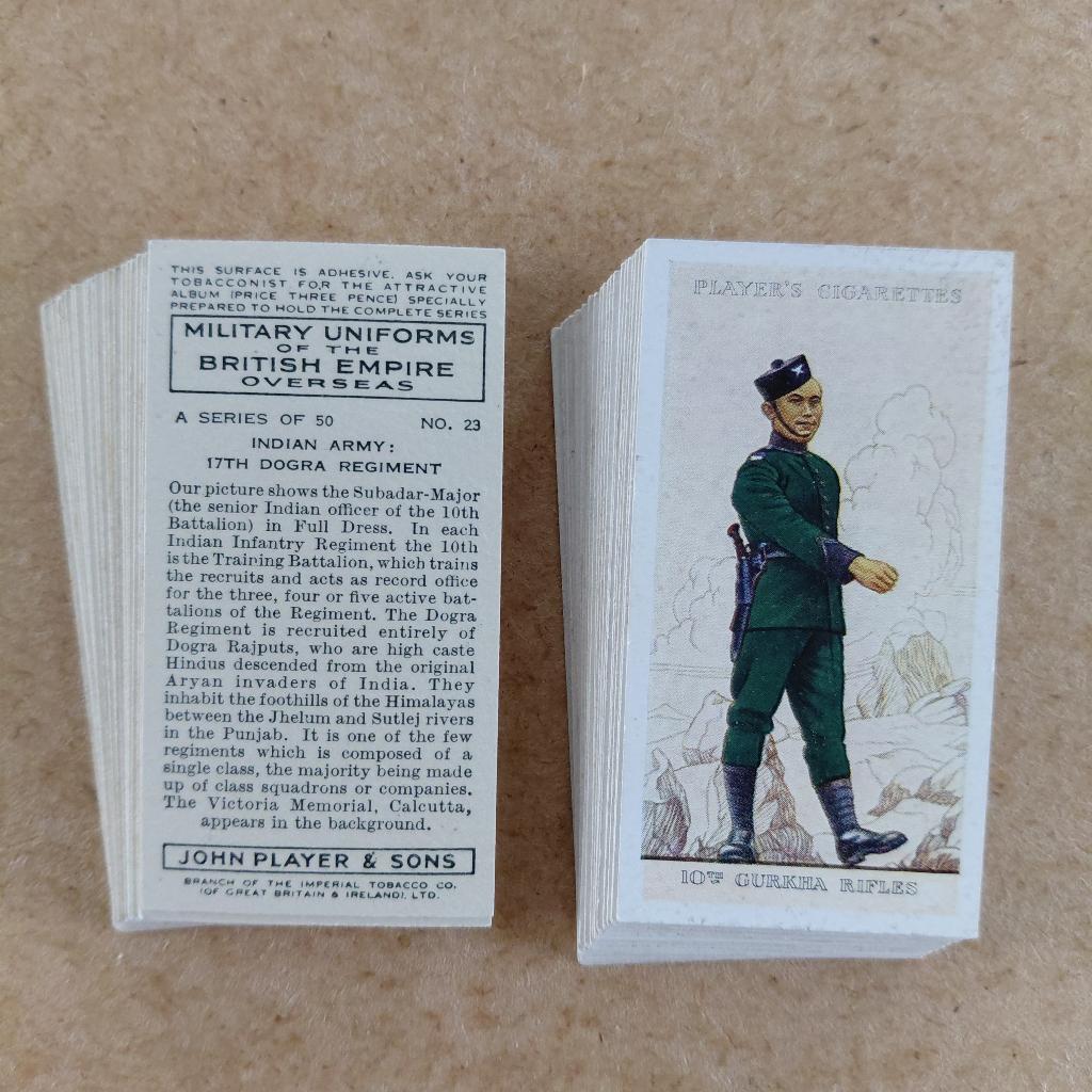 Military Uniforms British Empire Overseas 50 cigarette cards, Verzamelen, Ophalen, Landmacht, Engeland, Overige typen