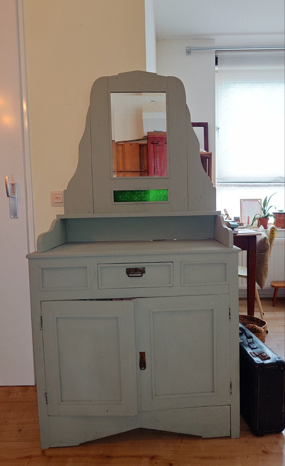 Antieke wastafelmeubel met spiegel, 19e eeuw, Antiek en Kunst, Ophalen