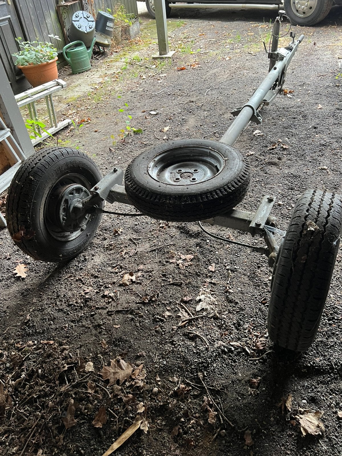 Aanhangwagen onderstel geremd, Ophalen of Verzenden, Gebruikt