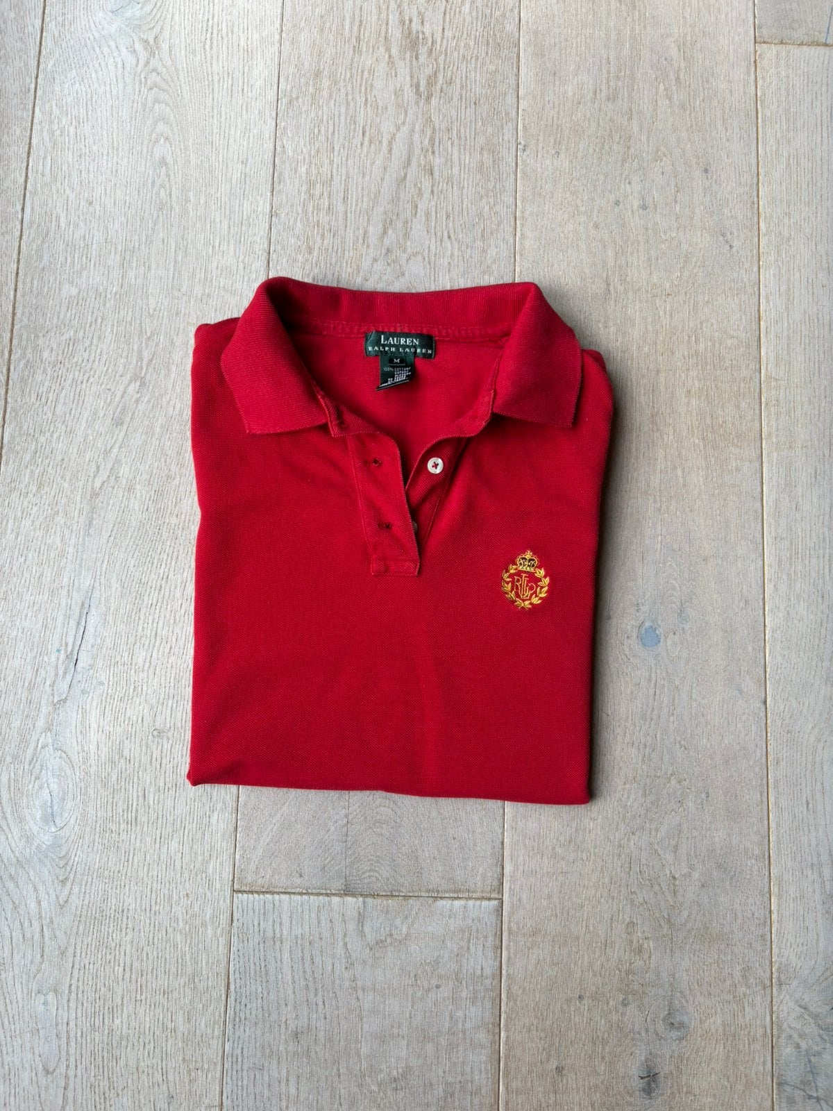 Lauren Ralph Lauren Polo – Rood/Goud – M, Verzenden, Zo goed als nieuw, Maat 48/50 (M), Rood