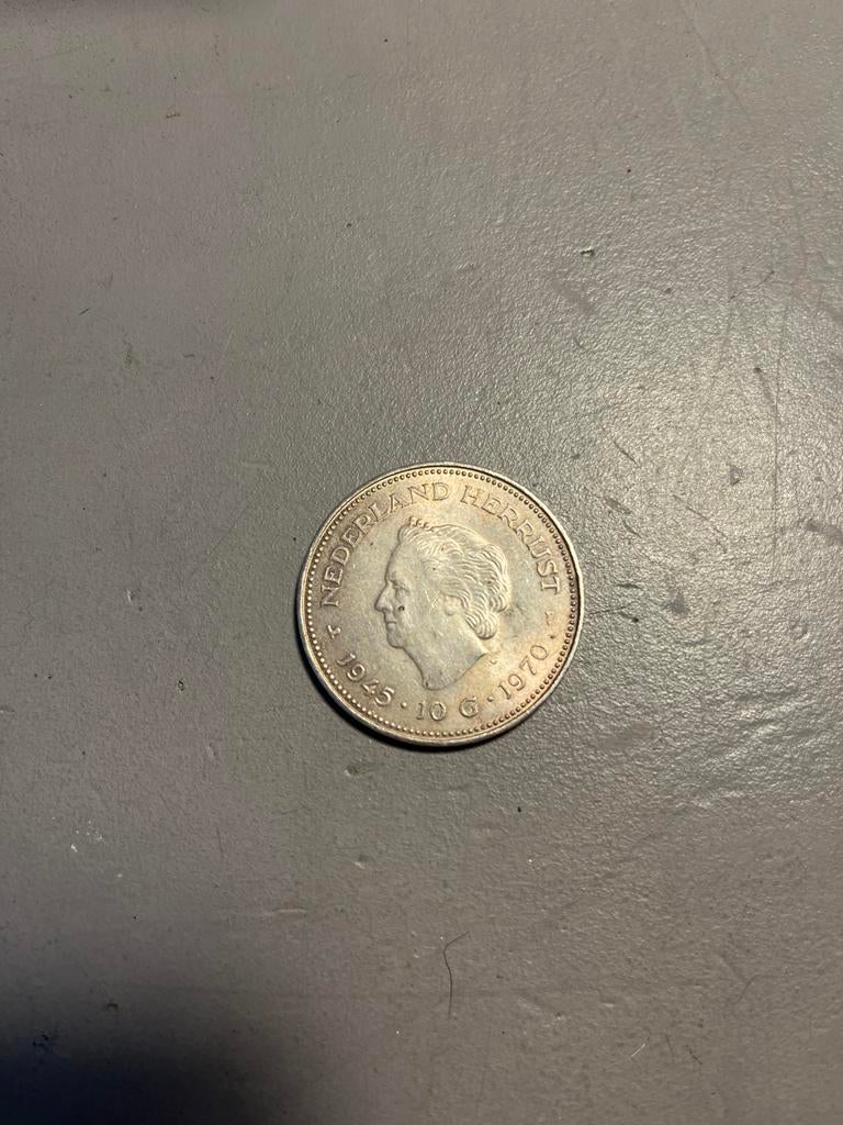 10 gulden 1970, Koningin Juliana, Zilver, Ophalen of Verzenden, Losse munt