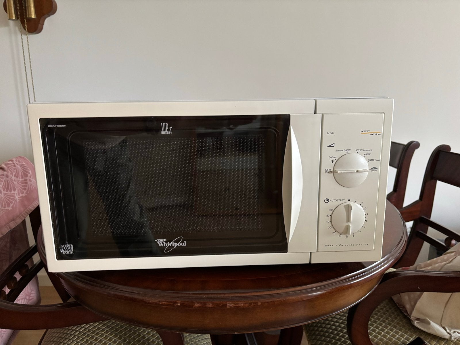 Whirlpool VIP M601 Magnetron - 900W, Vrijstaand, Ophalen, Gebruikt, Magnetron, Draaiplateau