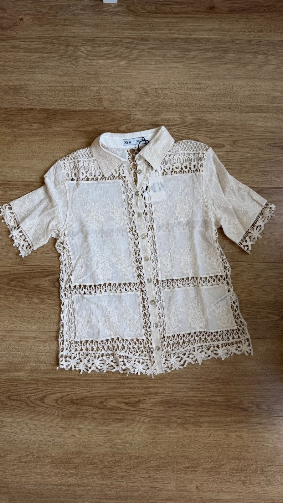 Blouse met lace Zara nieuw, Ophalen of Verzenden, Nieuw, Maat 36 (S), Overige kleuren