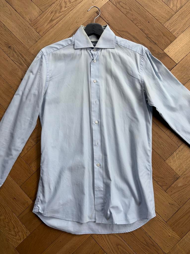 SuitSupply overhemd, lichtblauw, maat M, Kleding | Heren, Overhemden, Ophalen of Verzenden, Gedragen, Blauw, Halswijdte 39/40 (M)