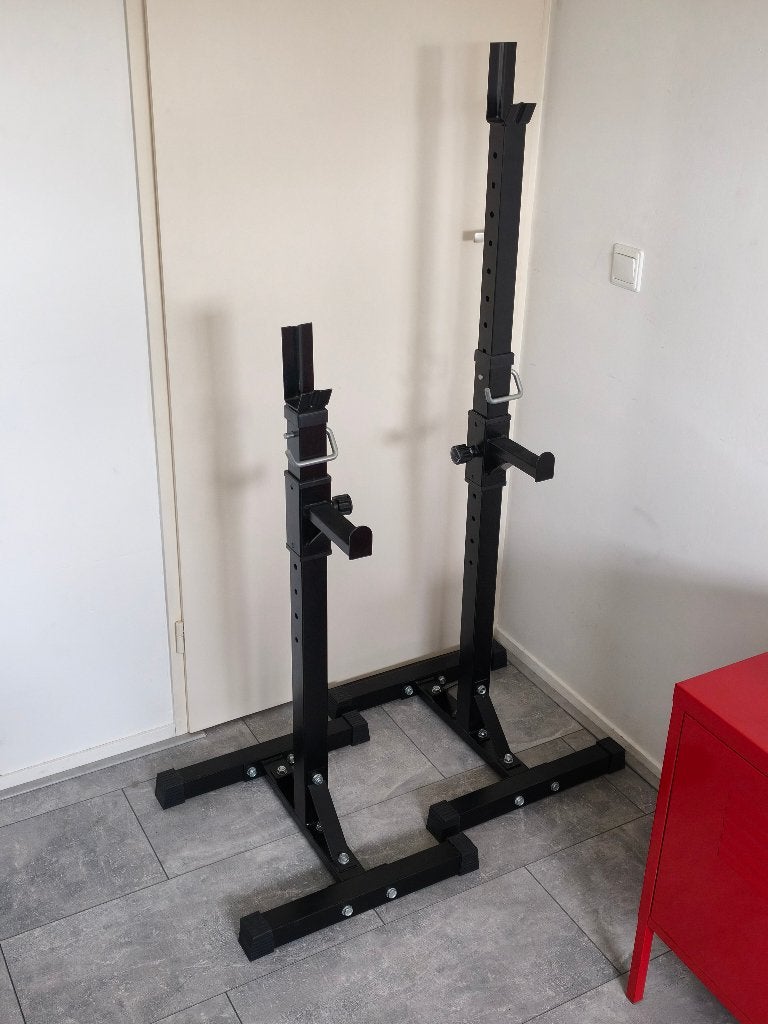 Verstelbaar squat rek / bench rek (2 staanders), Ophalen, Gebruikt, Benen, Overige typen