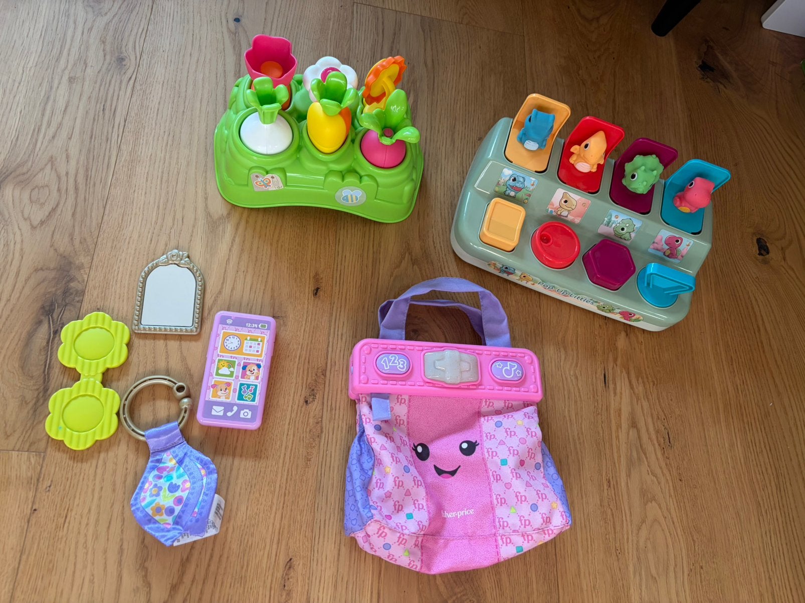 Bundle of toys, Fisher Price, Clementoni and pop dinosaur, Ophalen of Verzenden, Zo goed als nieuw, 6 maanden tot 2 jaar
