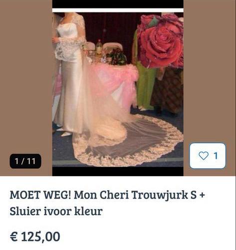 Mon Cheri Trouwjurk Maat 36 ivoor, Ophalen of Verzenden, Zo goed als nieuw, Trouwjurk