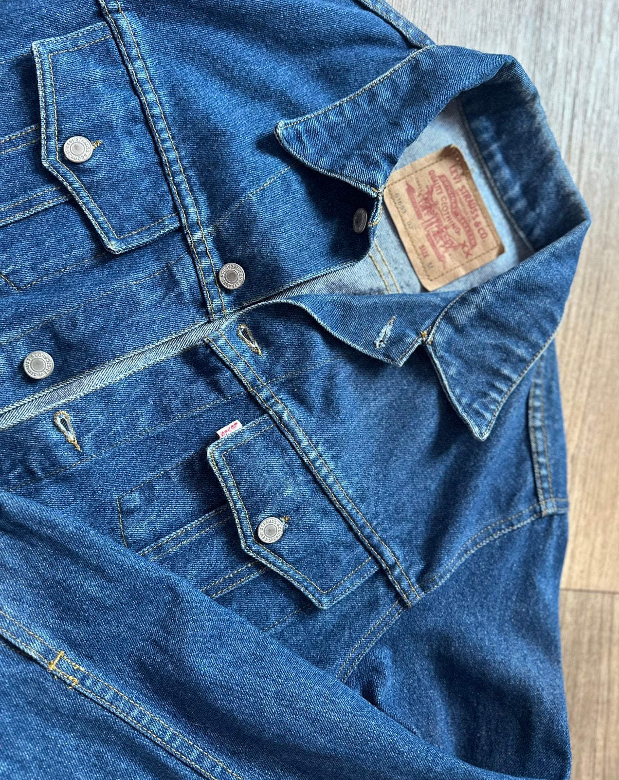 Vintage Levi's 61653 Denim Jack – White Tab – Maat M, Ophalen of Verzenden, Zo goed als nieuw, Maat 48/50 (M), Blauw