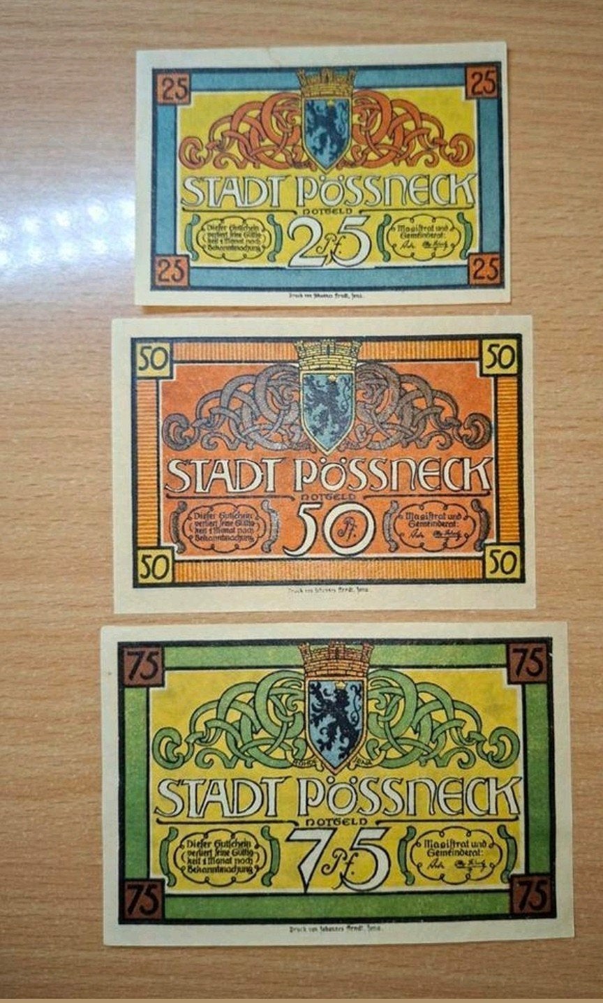 Duits Notgeld Pössneck Noodgeld, Ophalen of Verzenden, Duitsland